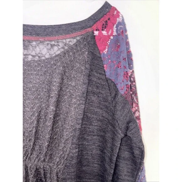 Miss Me Women's Mix Match Quartersleeve Top, Burgundy/Multi, Med - Picture 12 of 14